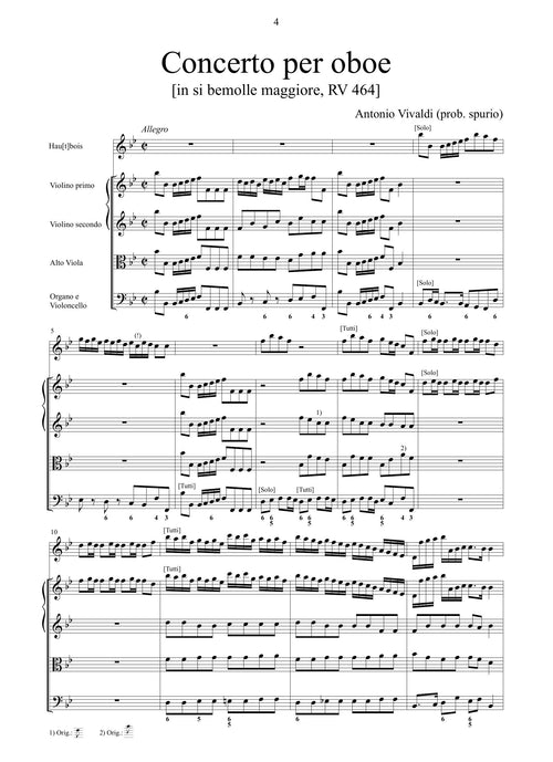 A. Vivaldi: Concerto in si bemolle maggiore RV 464