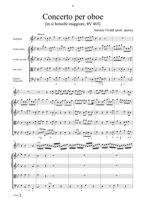 A. Vivaldi: Concerto in si bemolle maggiore RV 465