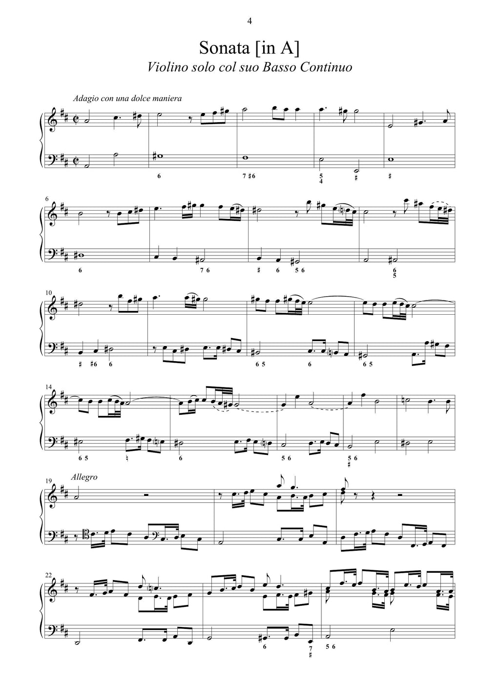 J.P. Westhoff: Sonata in A (Ms, S-Skma)